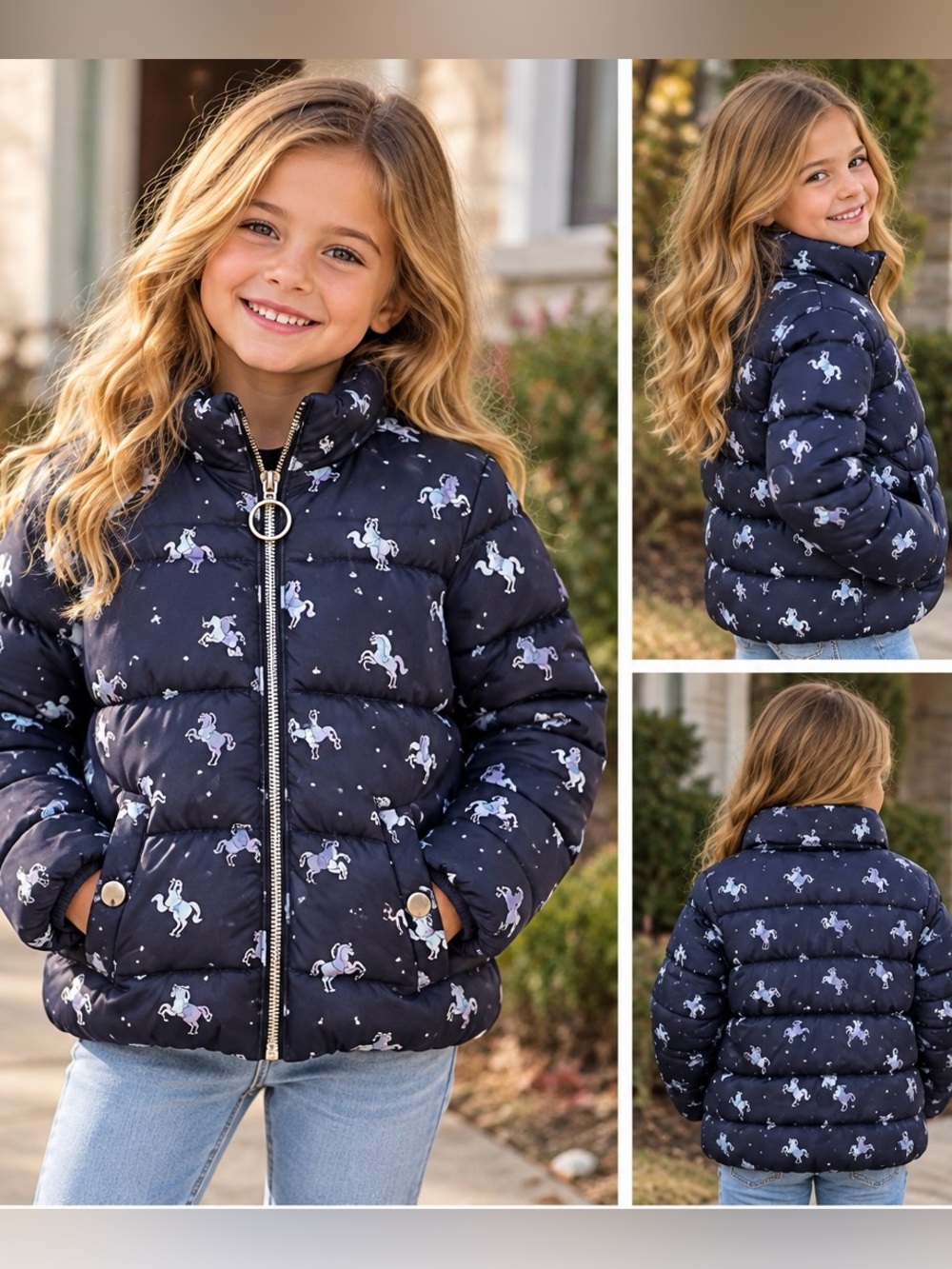 H&M Girls’ Unicorn Puffer Jacket 🦄✨